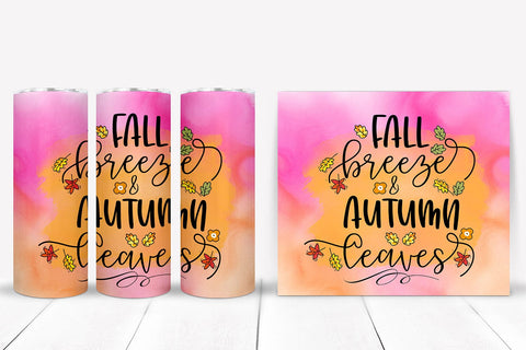 Fall Breeze Tumbler Sublimation Wrap I Fall Tumbler Wrap PNG Sublimation Happy Printables Club 
