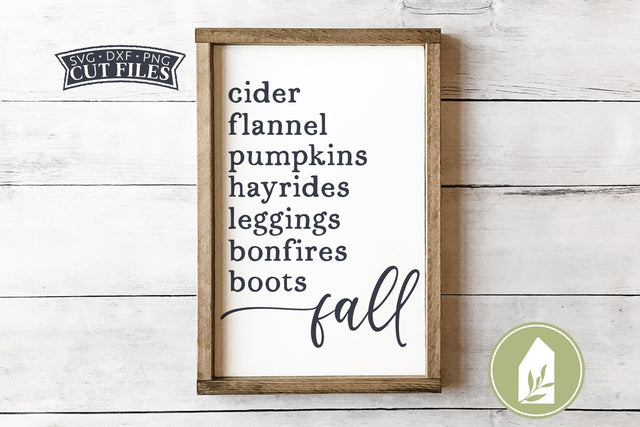 Fall Bucket List SVG | Farmhouse Autumn SVG SVG LilleJuniper 