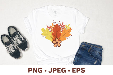 Fall bunch of colorful leaves. Autumn sublimation design Sublimation LaBelezoka 