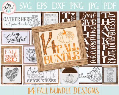 Fall Bundle SVG, Fall Porch Sign Svg, Thankfull SVG, fall vertical signs svg, fall front porch decor, cricut projects, thankful for family SVG MyDesiredSVG 