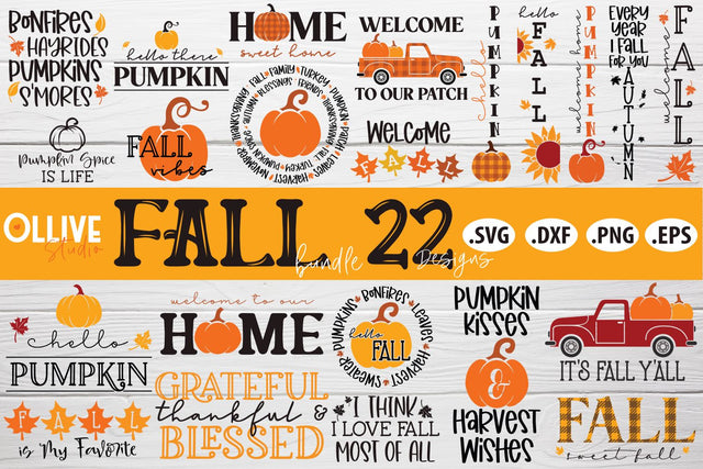 Fall Bundle SVG | Fall SVG DXF PNG EPS SVG Ollive Studio 