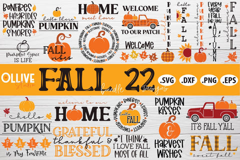 Fall Bundle SVG | Fall SVG DXF PNG EPS SVG Ollive Studio 