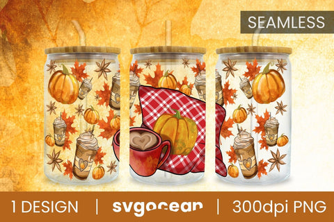 Fall Can Glass Bundle | PNG | 16 Oz Libbey Glass Sublimation SvgOcean 