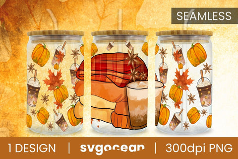 Fall Can Glass Bundle | PNG | 16 Oz Libbey Glass Sublimation SvgOcean 