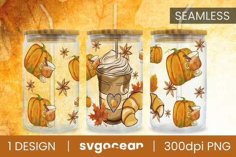 Fall Can Glass Bundle | PNG | 16 Oz Libbey Glass Sublimation SvgOcean 