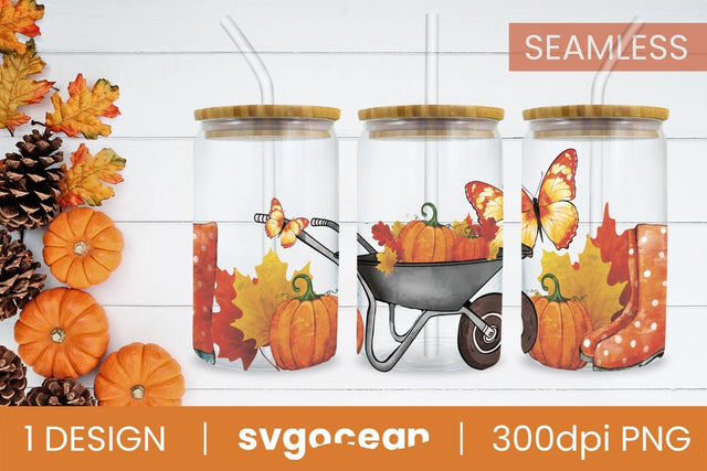 Fall Can Glass PNG Sublimation SvgOcean 