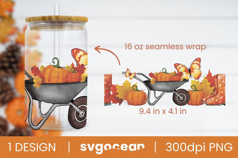 Fall Can Glass PNG Sublimation SvgOcean 