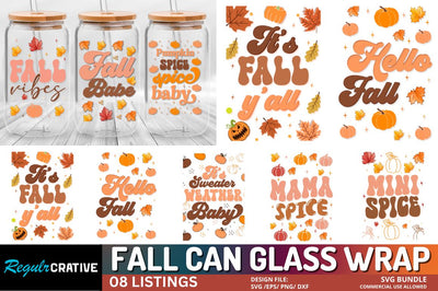 Fall Can Glass Svg Bundle SVG Regulrcrative 