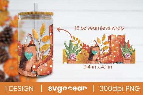 Fall Can Glass Wrap For Libbey Glass Sublimation SvgOcean 