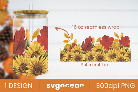 Fall Can Glass Wrap Sublimation Sublimation SvgOcean 