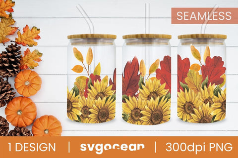 Fall Can Glass Wrap Sublimation Sublimation SvgOcean 