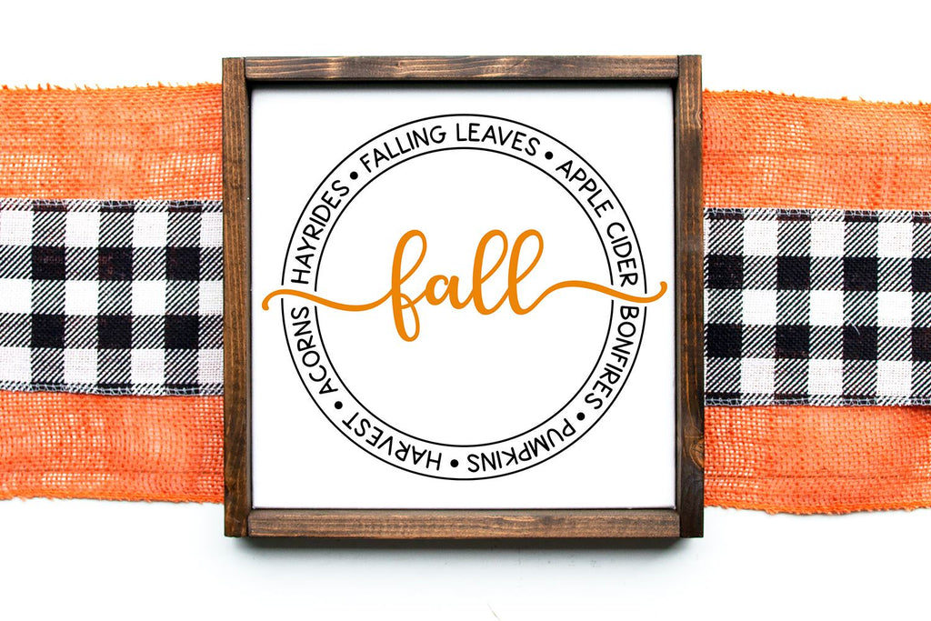 Fall Circle Sign SVG | Fall Sign SVG | Farmhouse Signs - So Fontsy