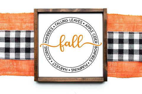 Fall Circle Sign SVG | Fall Sign SVG | Farmhouse Signs SVG B Renee Design 