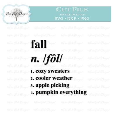 Fall Definition SVG One Oak Designs 