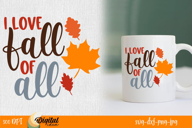 Fall Design Inscription SVG. I Love Fall SVG. SVG Evgenyia Guschina 