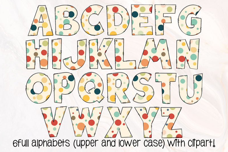 Fall Doodle Letters PNG, Autumn Alpha Bundle - So Fontsy
