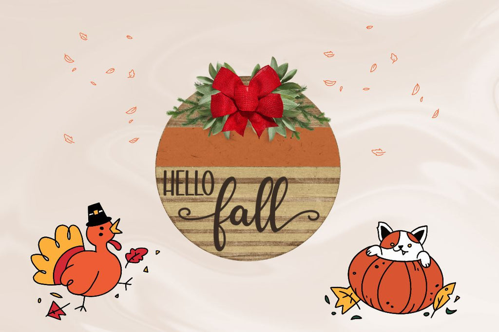 Fall Door Round Signs png Bundle - So Fontsy