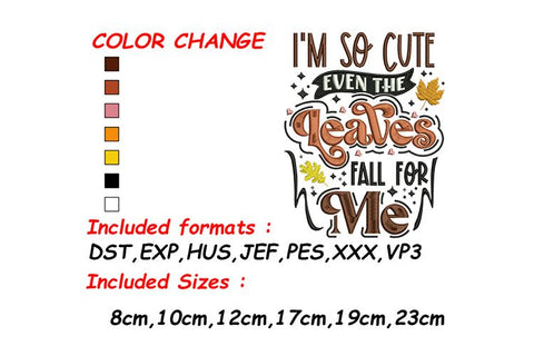 Fall Embroidery, Baby Embroidery, Leave Embroidery Embroidery/Applique DESIGNS SVG Digital Designer 