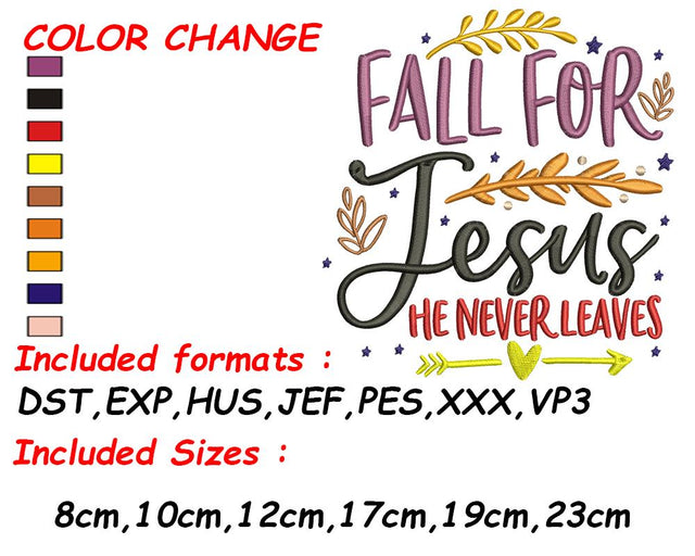 Fall Embroidery, Jesus Embroidery, Fall Gift, Fall Design, Bible Embroidery, God Embroidery Embroidery/Applique DESIGNS SVG Digital Designer 