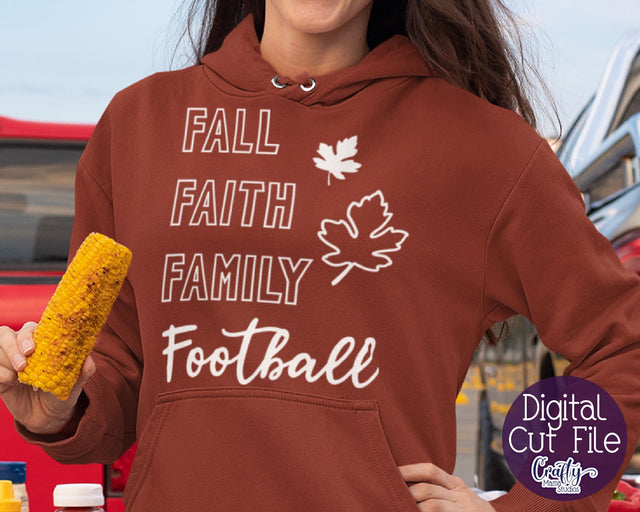 Fall - Faith Family Football - Autumn - Football Mom SVG Crafty Mama Studios 