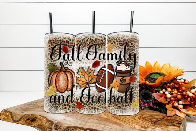 Fall Family and Football, 20oz Tumbler Wrap Design, Sublimation PNG Sublimation Keepsake Treasures Designs LLC. 