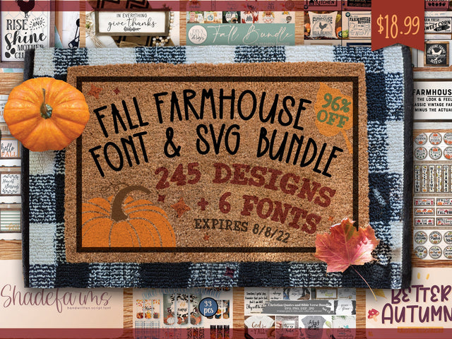 Fall Farmhouse Font and SVG Bundle Bundle So Fontsy Design Shop 