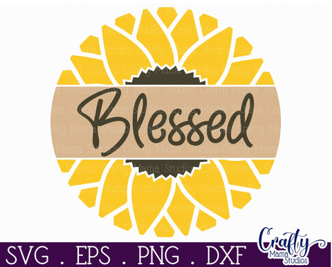Fall Farmhouse Round Sign Svg, Blessed Door Hanger SVG Crafty Mama Studios 