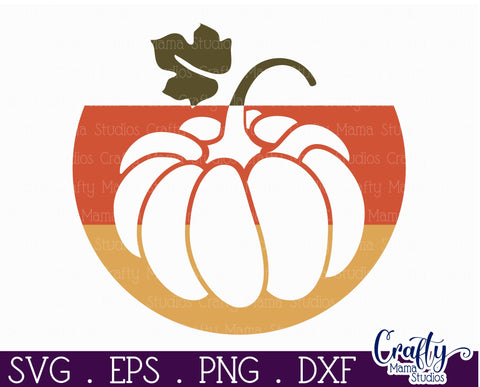 Fall Farmhouse Round Sign Svg, Pumpkin Silhouette Porch Png SVG Crafty Mama Studios 