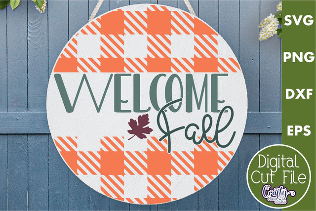 Fall Farmhouse Round Sign Svg, Welcome Fall Porch Decor SVG Crafty Mama Studios 