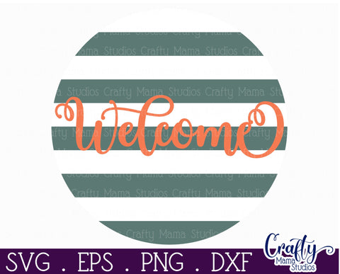 Fall Farmhouse Round Sign Svg, Welcome Porch Decor SVG Crafty Mama Studios 