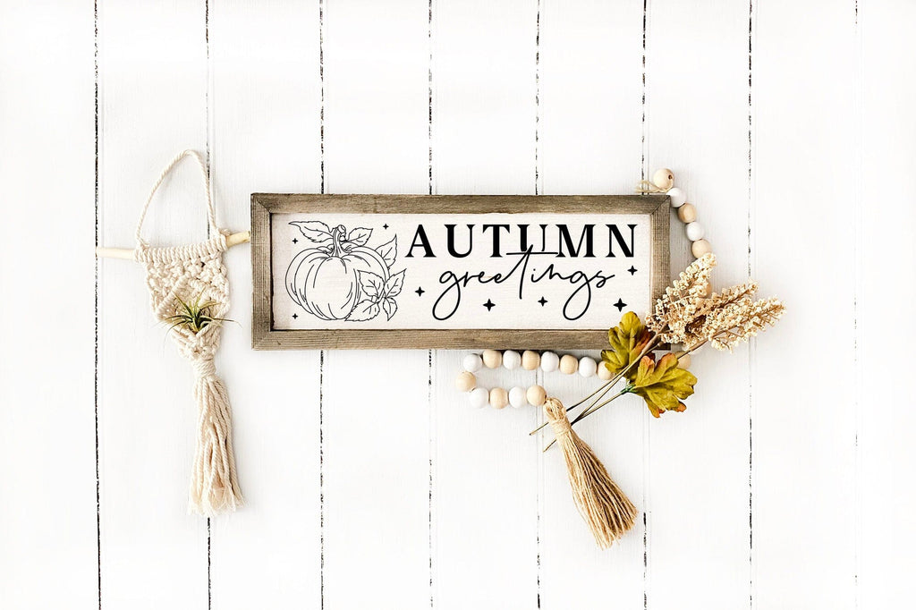 Fall Farmhouse Sign SVG - Autumn Greetings SVG - So Fontsy