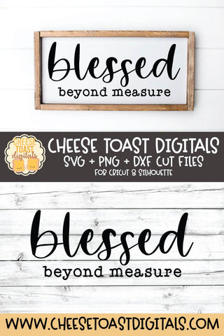 Fall Farmhouse Sign SVG | Blessed Beyond Measure SVG Cheese Toast Digitals 