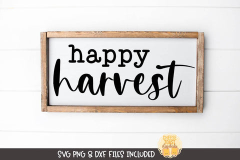 Fall Farmhouse Sign SVG | Happy Harvest SVG Cheese Toast Digitals 