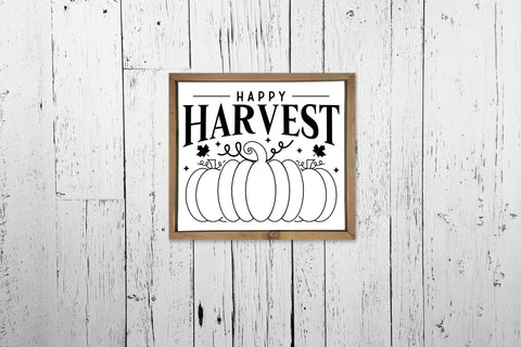 Fall Farmhouse Sign SVG | Happy Harvest SVG SVG CraftLabSVG 