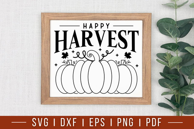 Fall Farmhouse Sign SVG | Happy Harvest SVG SVG CraftLabSVG 
