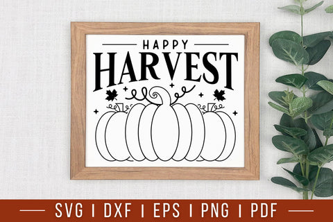 Fall Farmhouse Sign SVG | Happy Harvest SVG SVG CraftLabSVG 