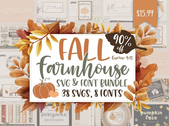 Fall Farmhouse SVG & Font Bundle Bundle So Fontsy Design Shop 