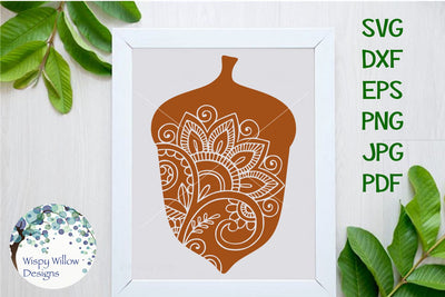 Fall Floral Acorn SVG Wispy Willow Designs 