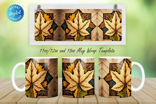 Fall Floral Leaf 11, 12 & 15 Oz Mug Sublimation Sublimation Regulrcrative 