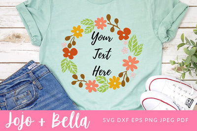 Fall Flower Wreath SVG - Svg, Dxf, Eps, Jpeg, Png, Ai, Pdf, Cut File - Flower svg - Flower svg file - Wreath Svg - Wreath Clipart - Fall svg SVG Jojo&Bella 