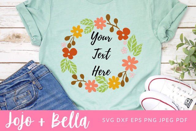 Fall Flower Wreath SVG - Svg, Dxf, Eps, Jpeg, Png, Ai, Pdf, Cut File - Flower svg - Flower svg file - Wreath Svg - Wreath Clipart - Fall svg SVG Jojo&Bella 