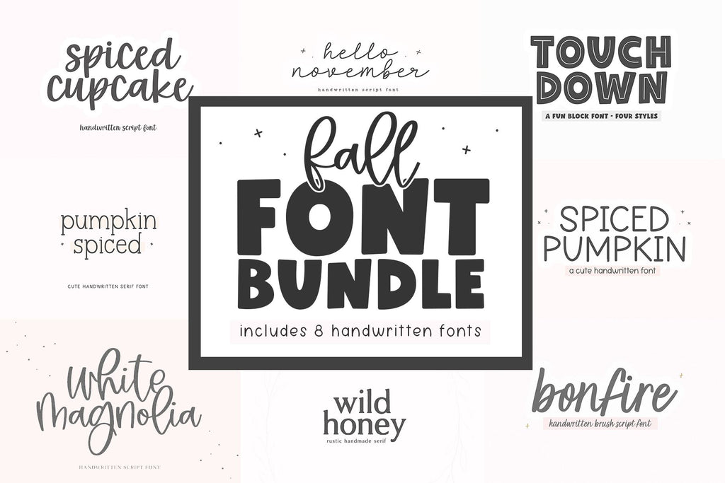 Fall Font Bundle - 8 Fonts for Crafters - So Fontsy
