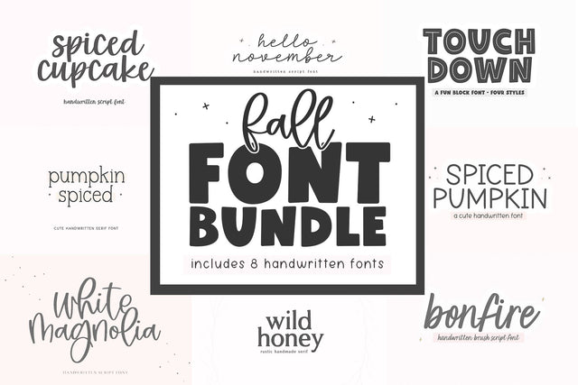 Fall Font Bundle - 8 Fonts for Crafters Font KA Designs 