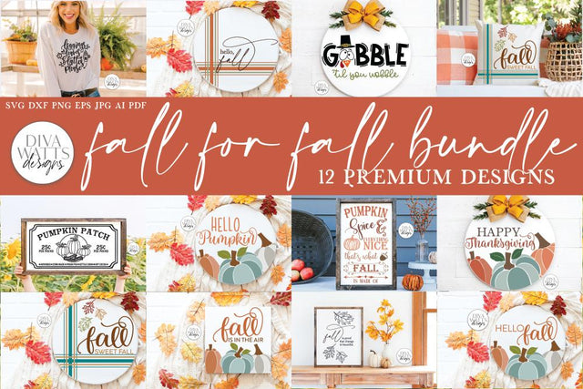 Fall For Fall SVG Bundle | Autumn Designs SVG Diva Watts Designs 