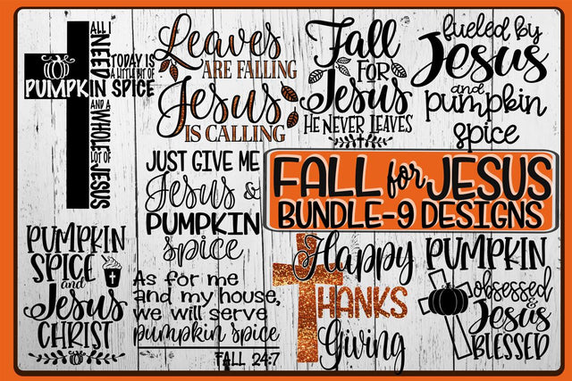 Fall For Jesus Bundle - 9 Designs - SVG PNG EPS DXF SVG On the Beach Boutique