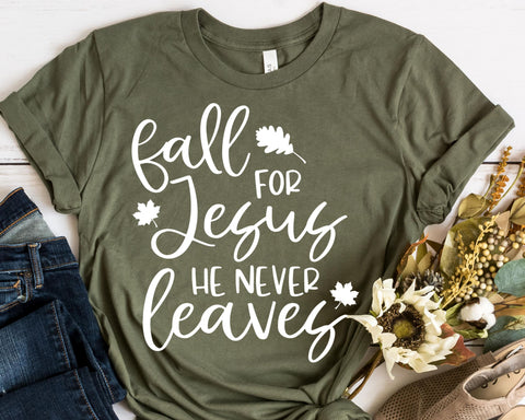 Fall For Jesus He Never Leaves - Fall SVG SVG She Shed Craft Store 
