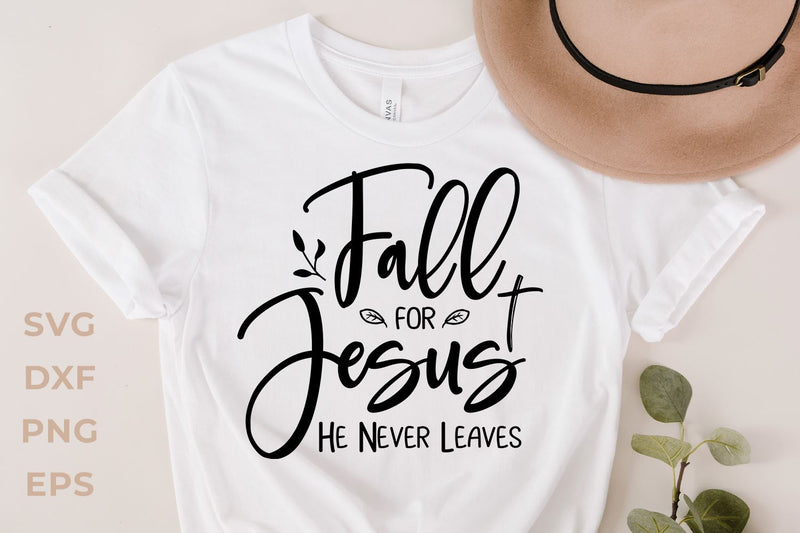 Fall for jesus he never leaves svg dxf SVG KMarinaDesign 