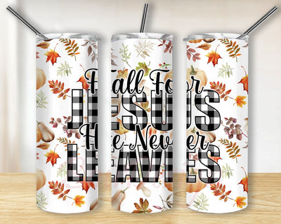 Fall for Jesus Tumbler Wrap, 20 Oz Skinny Tumbler PNG, Autumn Tumbler Sublimation Design, Thanksgiving Tumber PNG, Digital Download Sublimation BouDesign 