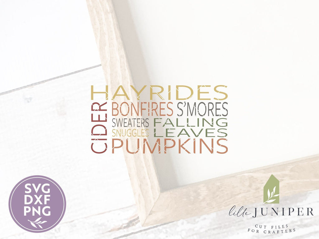 Fall Fun List SVG | Autumn SVG | Farmhouse Sign Design - So Fontsy