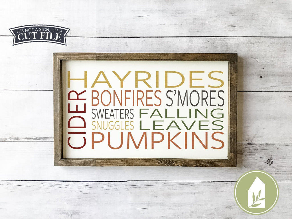 Fall Fun List SVG | Autumn SVG | Farmhouse Sign Design - So Fontsy